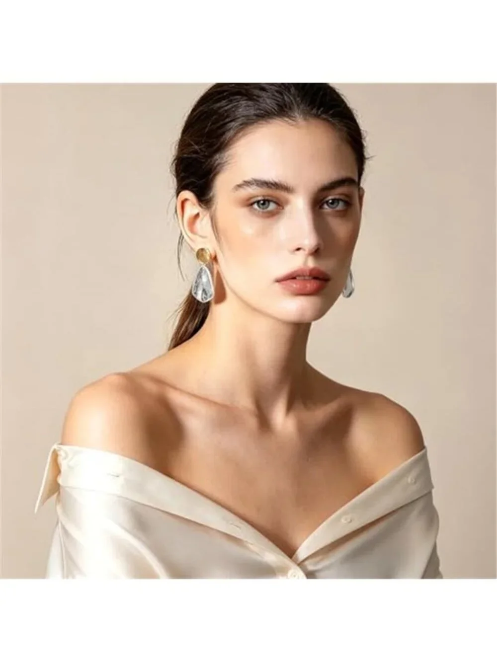 Women's Geometric Chunky Dangle Earring Trendy Gold Plated Earrings